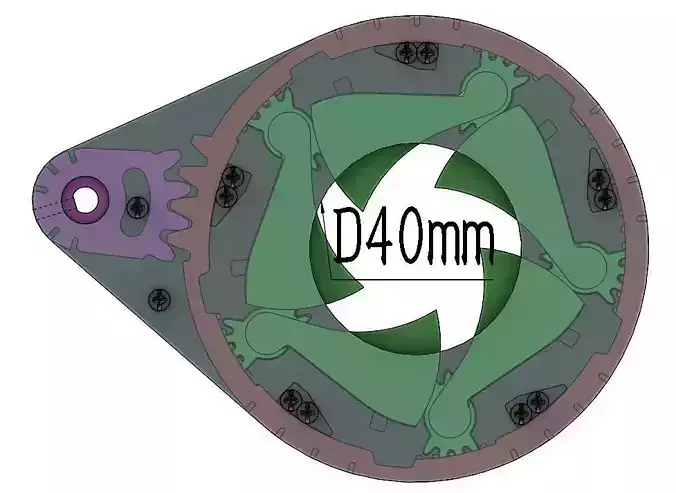 D40M5BTY2 mechanical mechanism for 3d printing shutter iris diy 3D print model