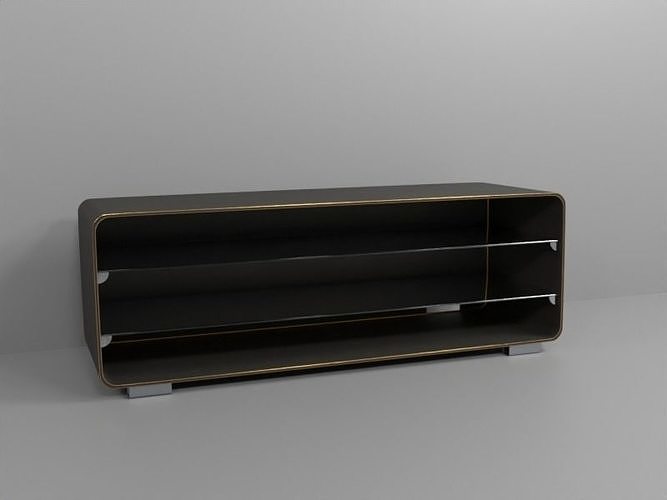 cabinet gold tv stand Free low-poly 3D model