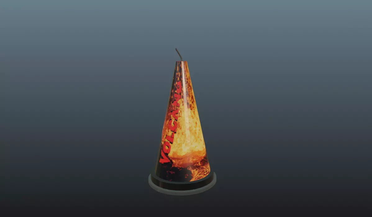 Volcano firework Low-poly 3D model