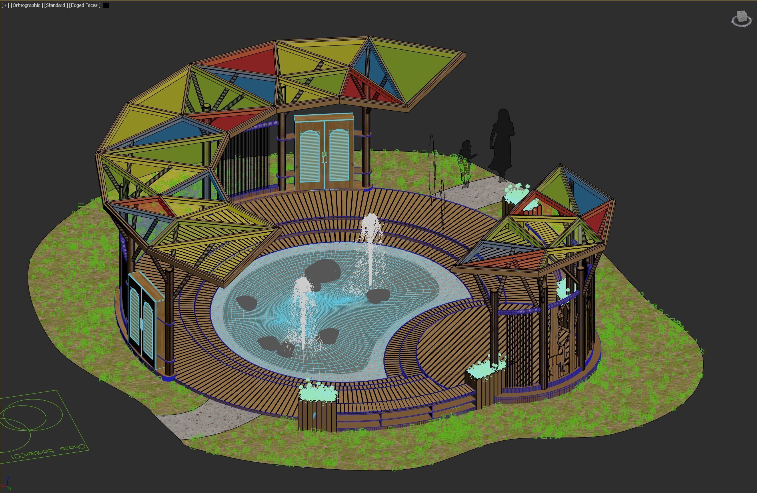 Childrens round pool stage 3D model_5
