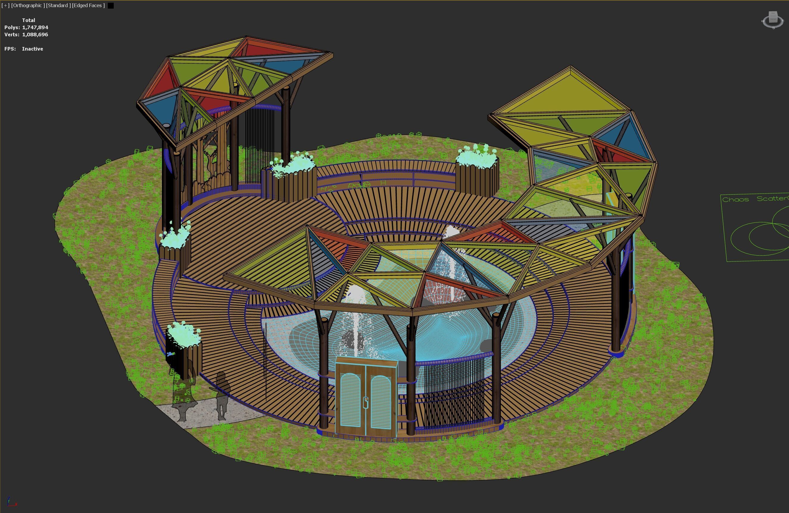 Childrens round pool stage 3D model_4