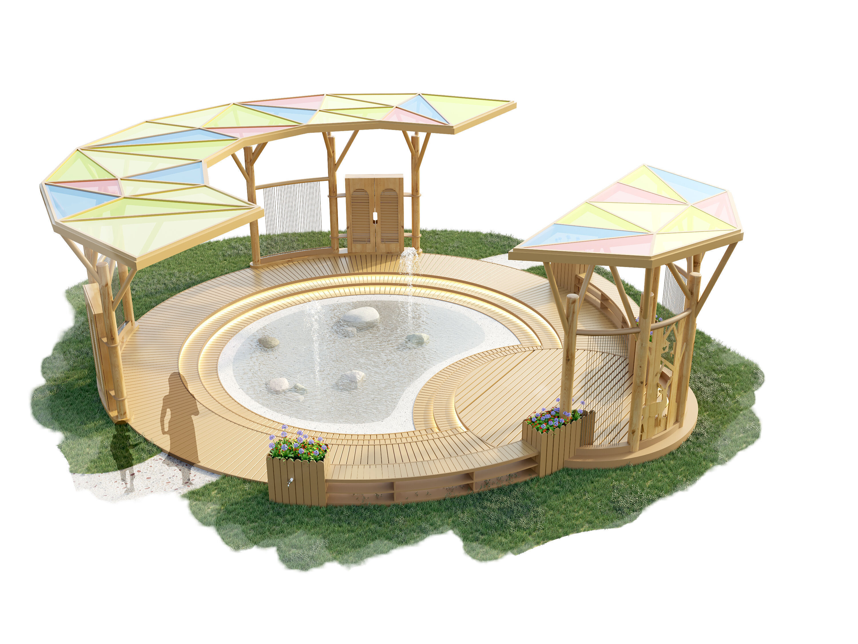 Childrens round pool stage 3D model_1