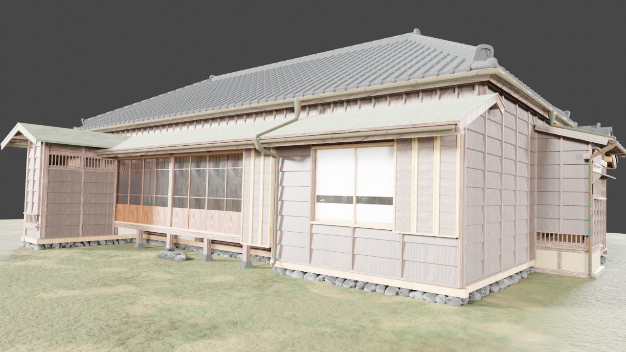 Japanese famous writer house in early 20C 3D model_3