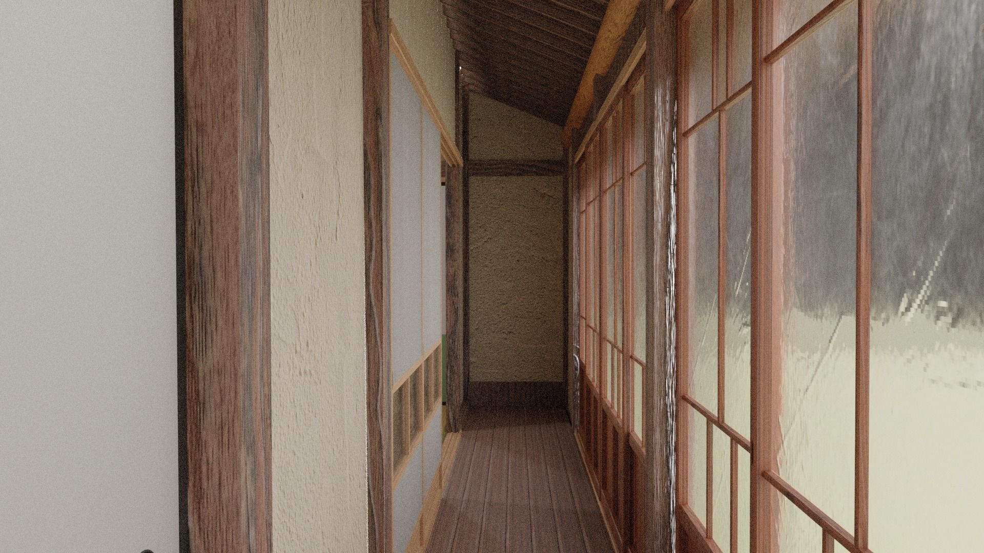 Japanese famous writer house in early 20C 3D model_8