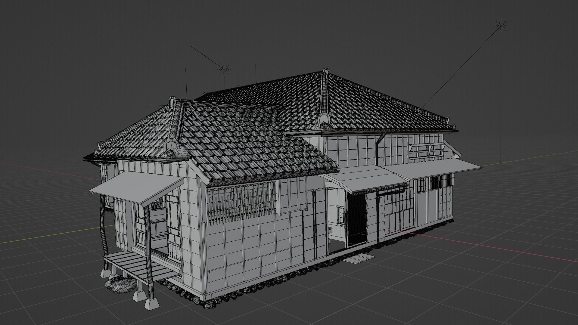 Japanese famous writer house in early 20C 3D model_13