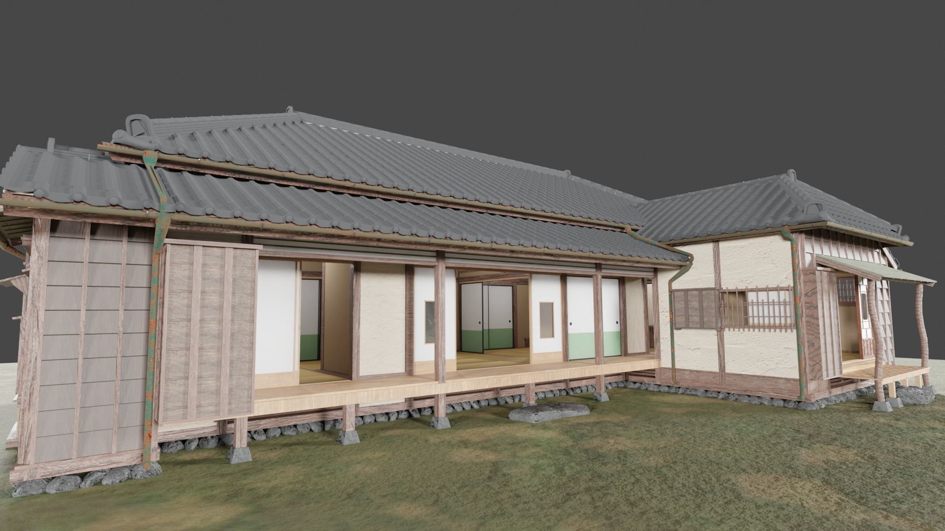 Japanese famous writer house in early 20C 3D model_2