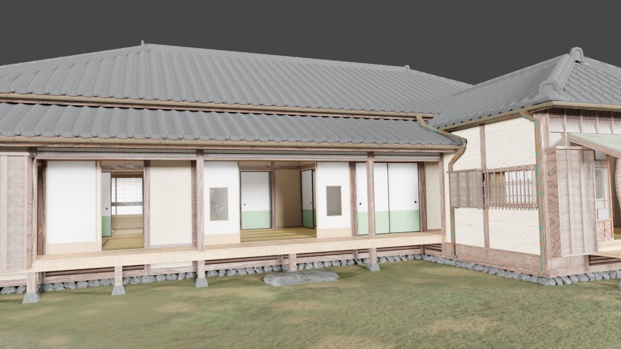 Japanese famous writer house in early 20C 3D model_4
