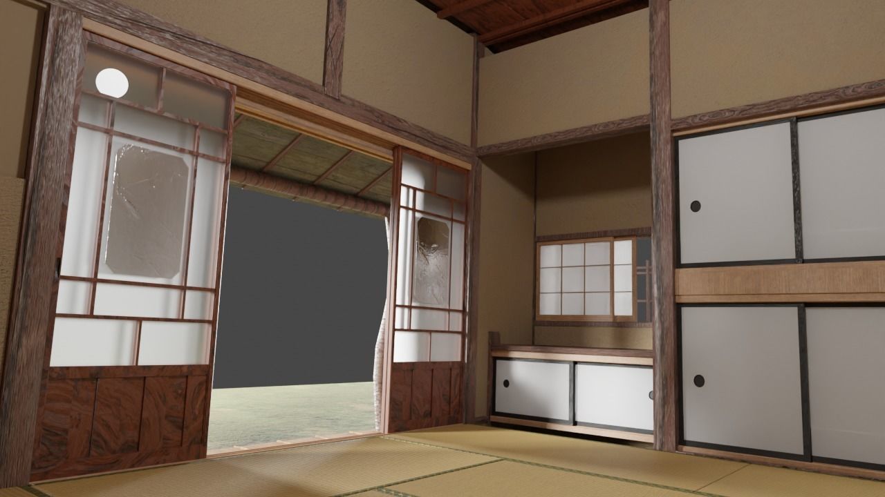 Japanese famous writer house in early 20C 3D model_5