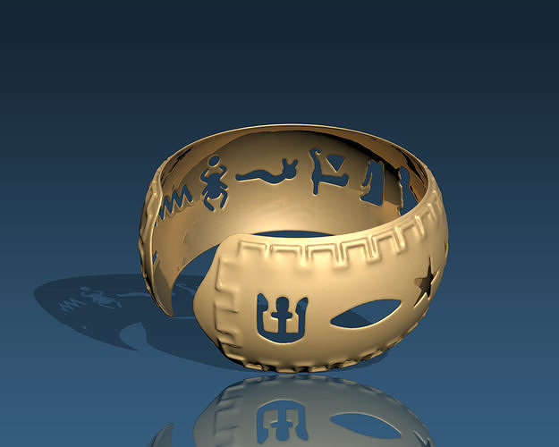 Ancient Bangle Bracelet Pharaonic Ancient Egypt STL jewelry 3D print model