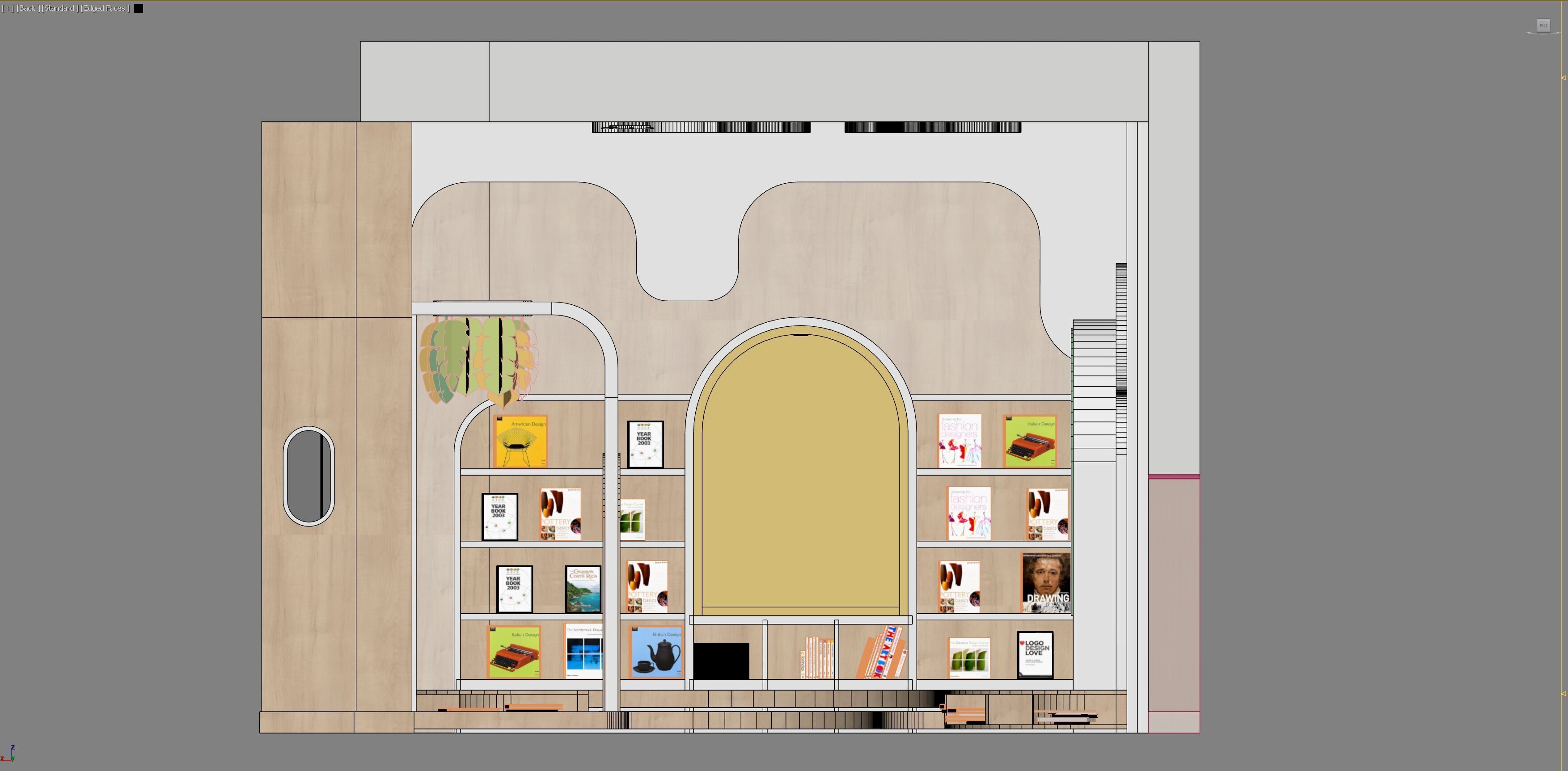 Corner of reading game rest area in kindergarten 3D model_4