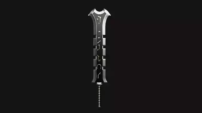 Runic Broad Sword  Low-poly 3D model