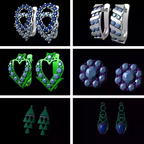 Women Earring 3dm Render Detail Print File STL 