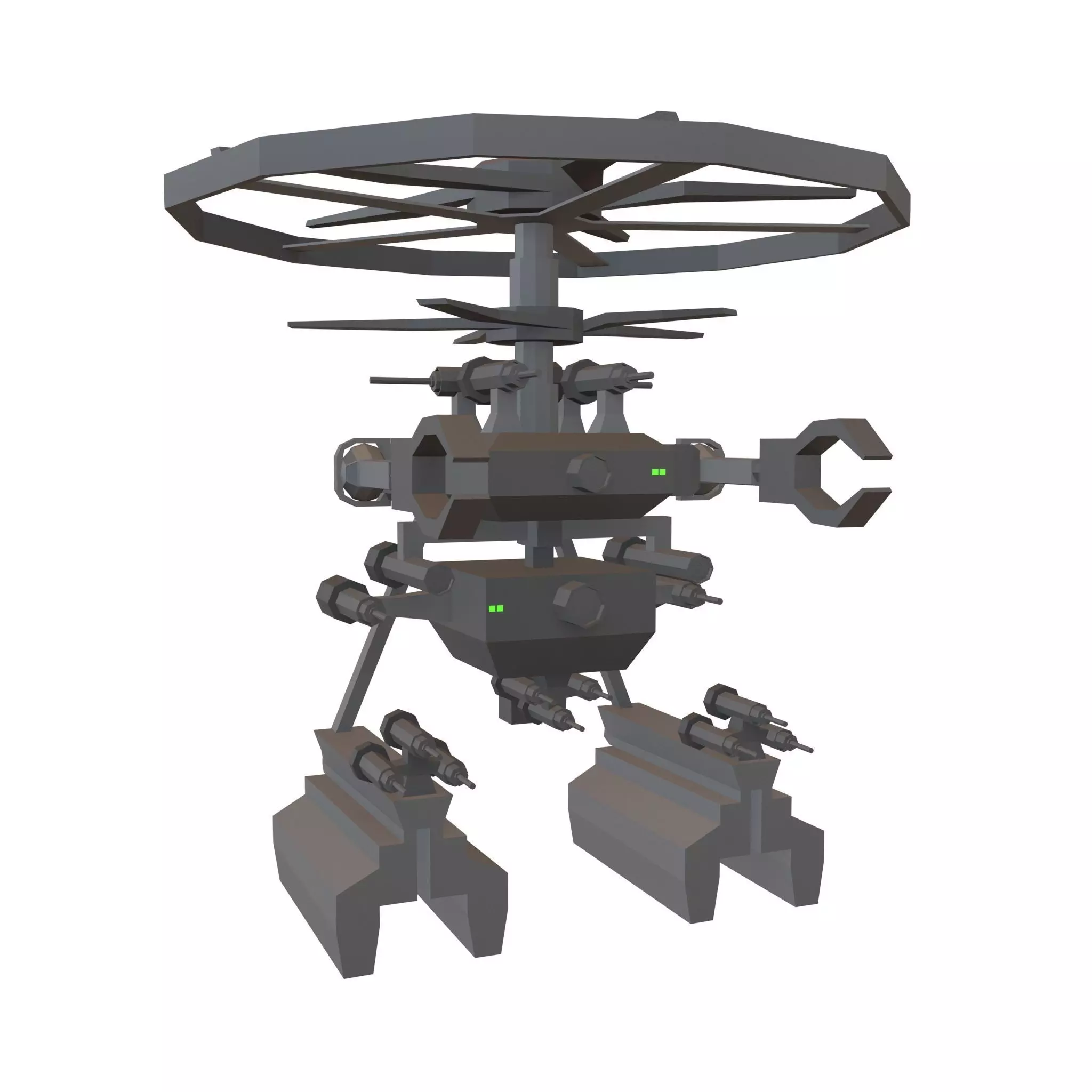 Cartoon Weapon Drone Robot V1 002 Low-poly 3D model_0