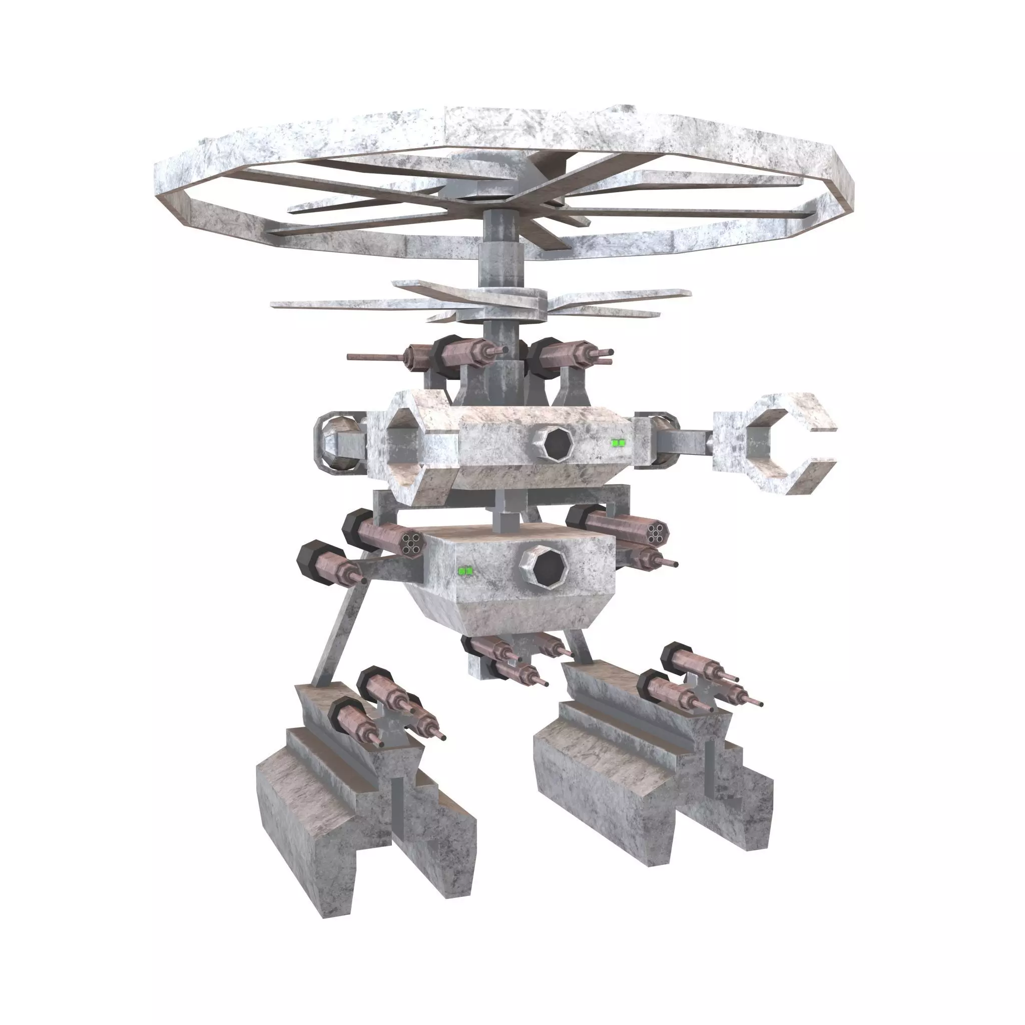 Cartoon Weapon Drone Robot V1 004 Low-poly 3D model_0
