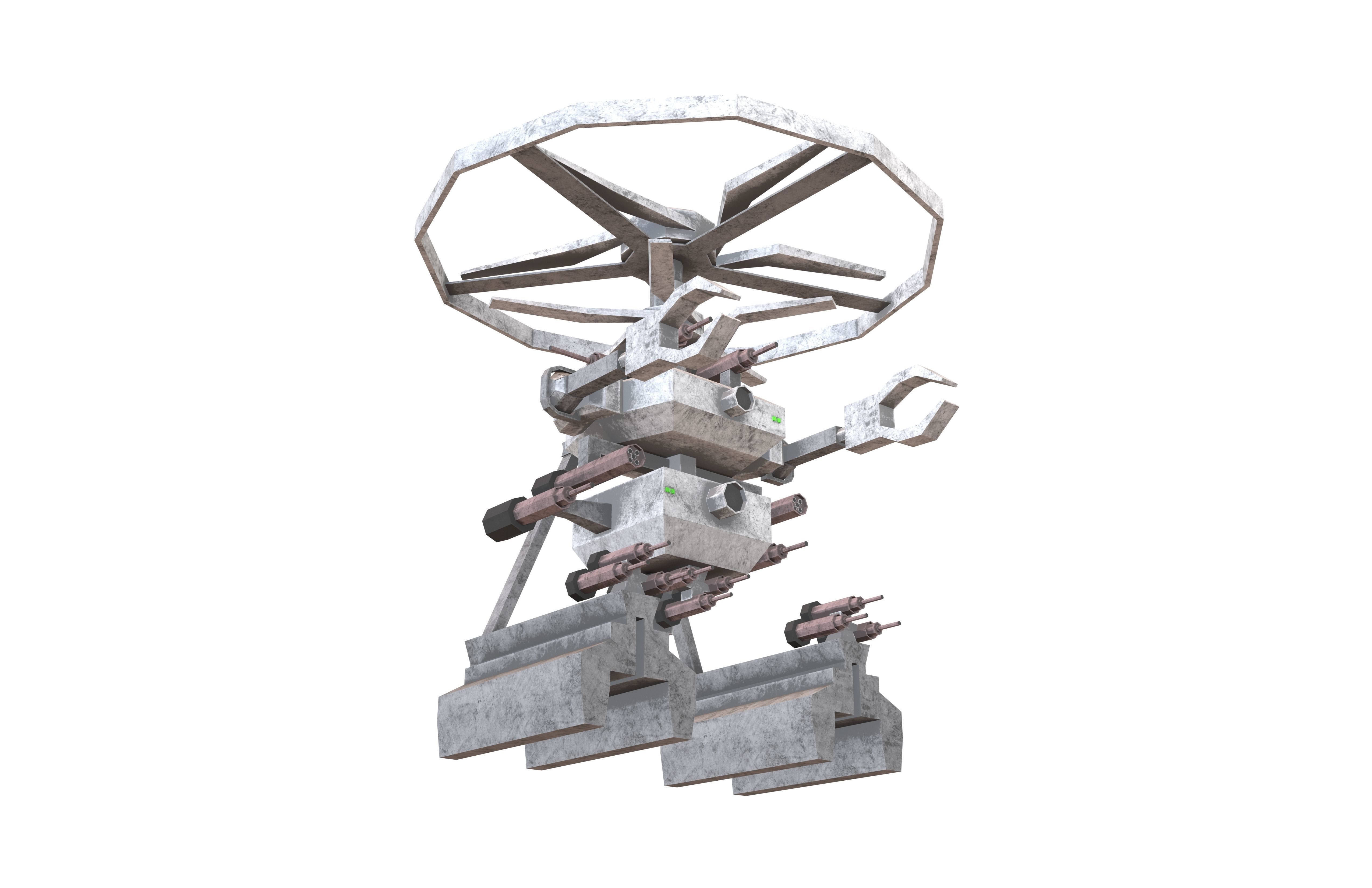 Cartoon Weapon Drone Robot V1 004 Low-poly 3D model_3