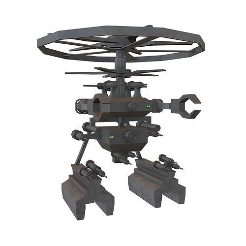 Cartoon Weapon Drone Robot V1 005 Low-poly 3D model