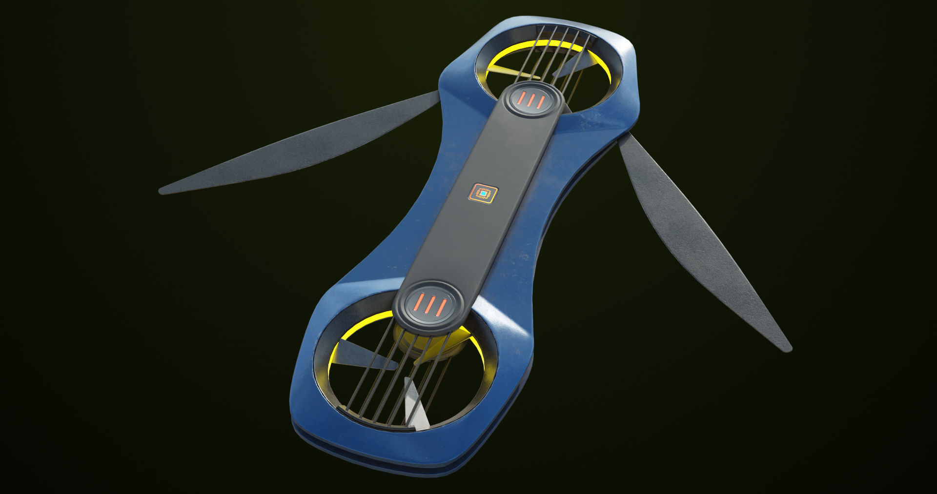 Sci Fi Hoverboard 2 All PBR Unity UE Textures Included Low-poly 3D model_5