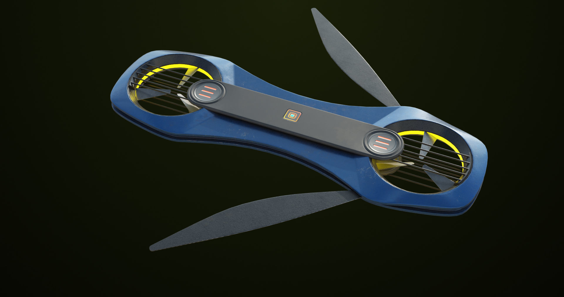 Sci Fi Hoverboard 2 All PBR Unity UE Textures Included Low-poly 3D model_14