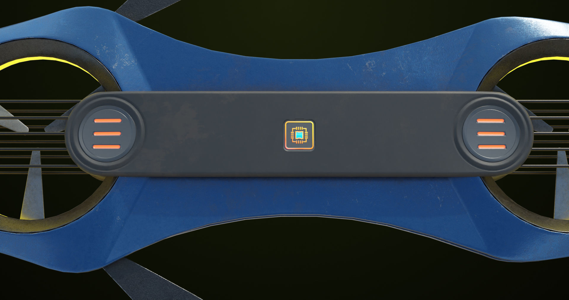 Sci Fi Hoverboard 2 All PBR Unity UE Textures Included Low-poly 3D model_18