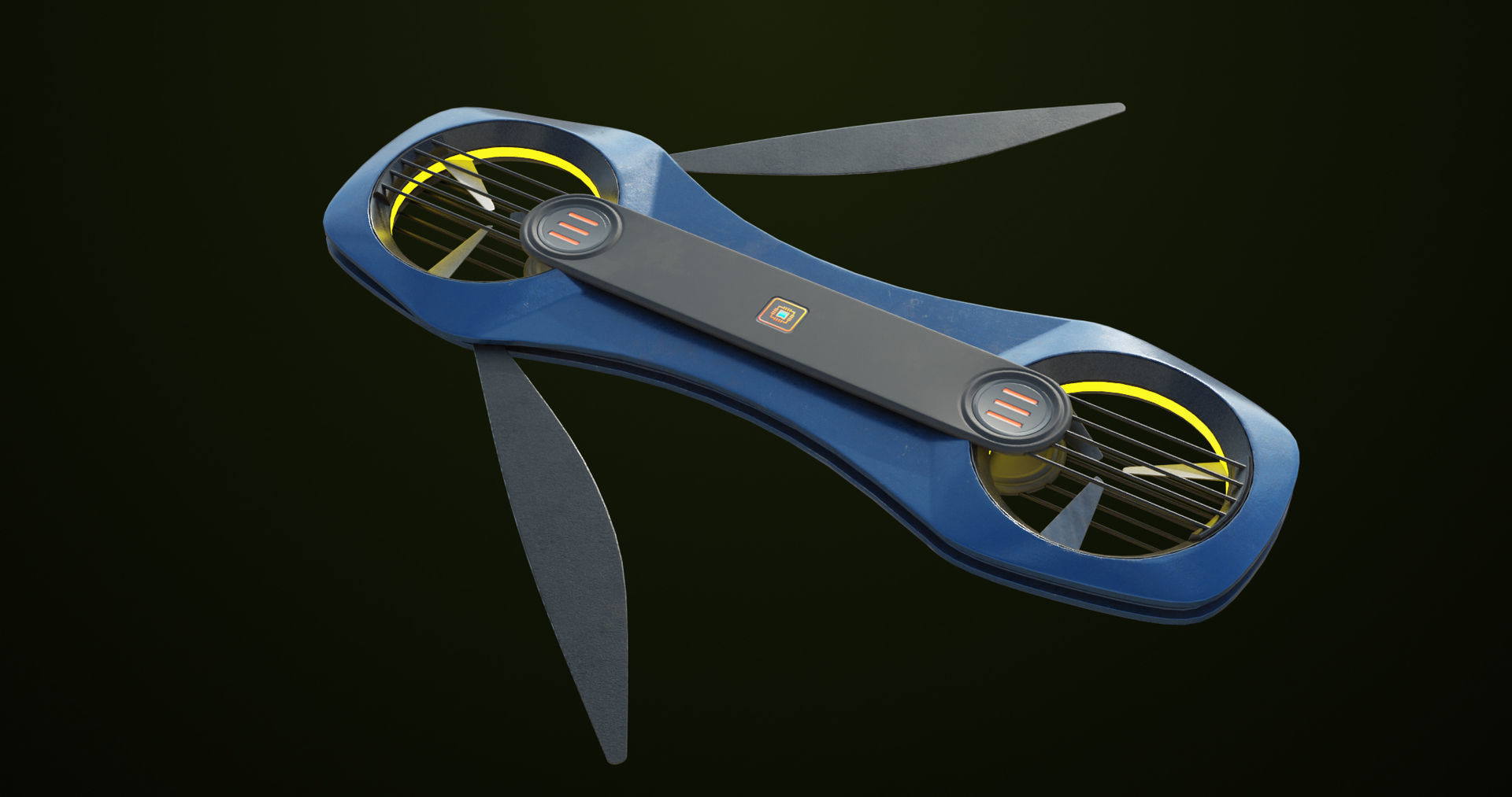 Sci Fi Hoverboard 2 All PBR Unity UE Textures Included Low-poly 3D model_13
