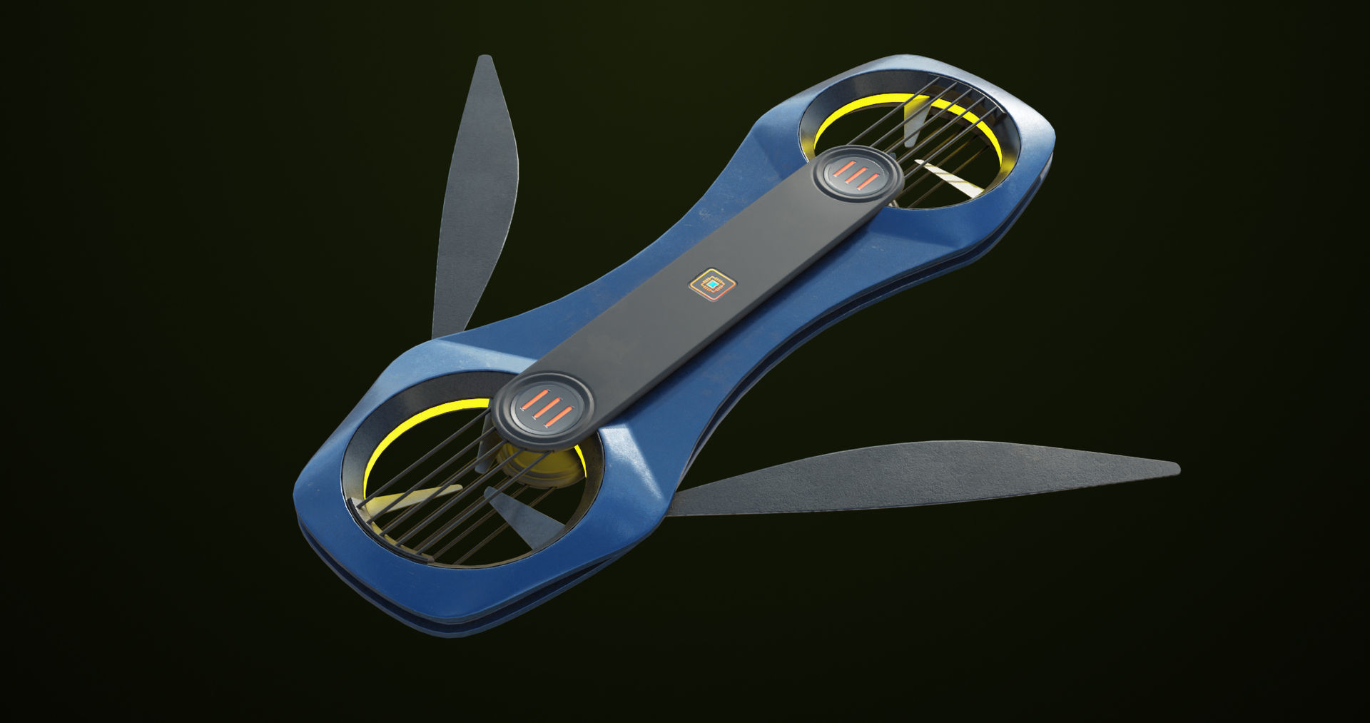 Sci Fi Hoverboard 2 All PBR Unity UE Textures Included Low-poly 3D model_1