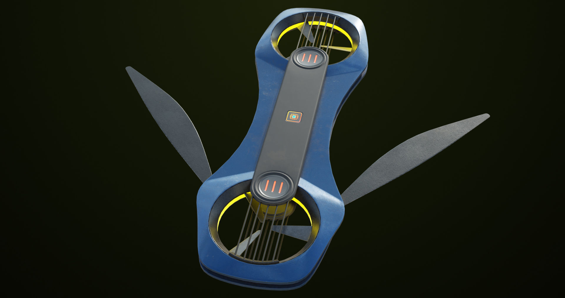 Sci Fi Hoverboard 2 All PBR Unity UE Textures Included Low-poly 3D model_9