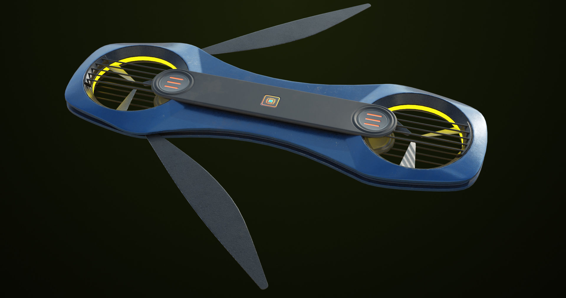 Sci Fi Hoverboard 2 All PBR Unity UE Textures Included Low-poly 3D model_19
