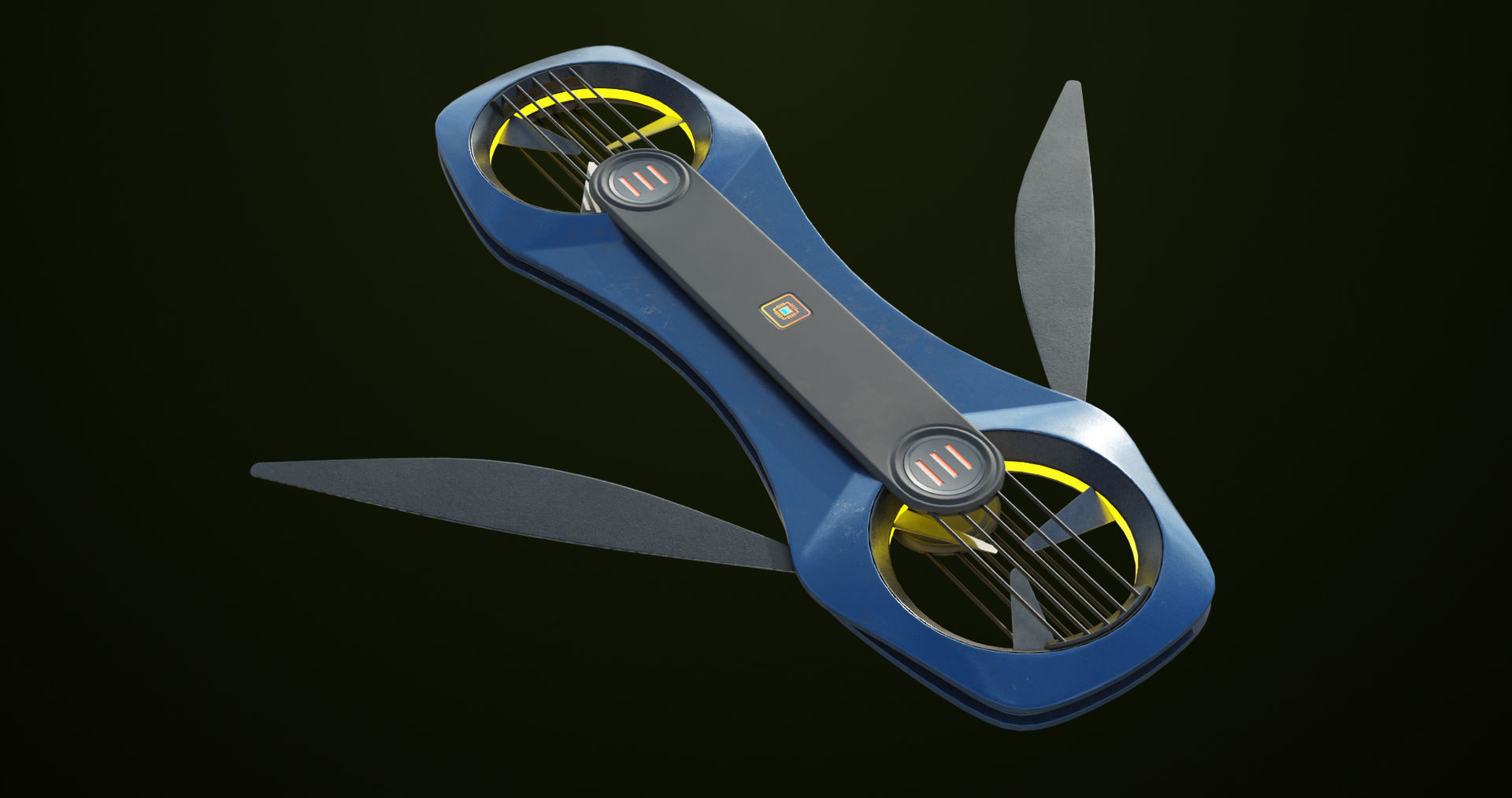 Sci Fi Hoverboard 2 All PBR Unity UE Textures Included Low-poly 3D model_11