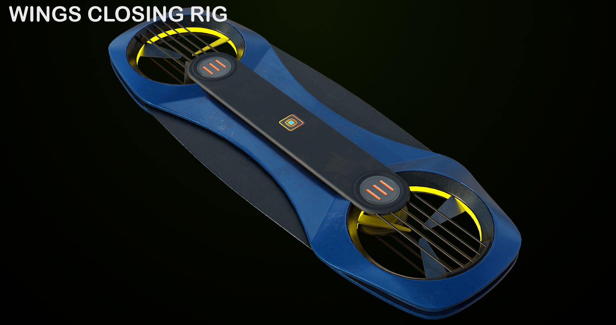 Sci Fi Hoverboard 2 All PBR Unity UE Textures Included Low-poly 3D model_10