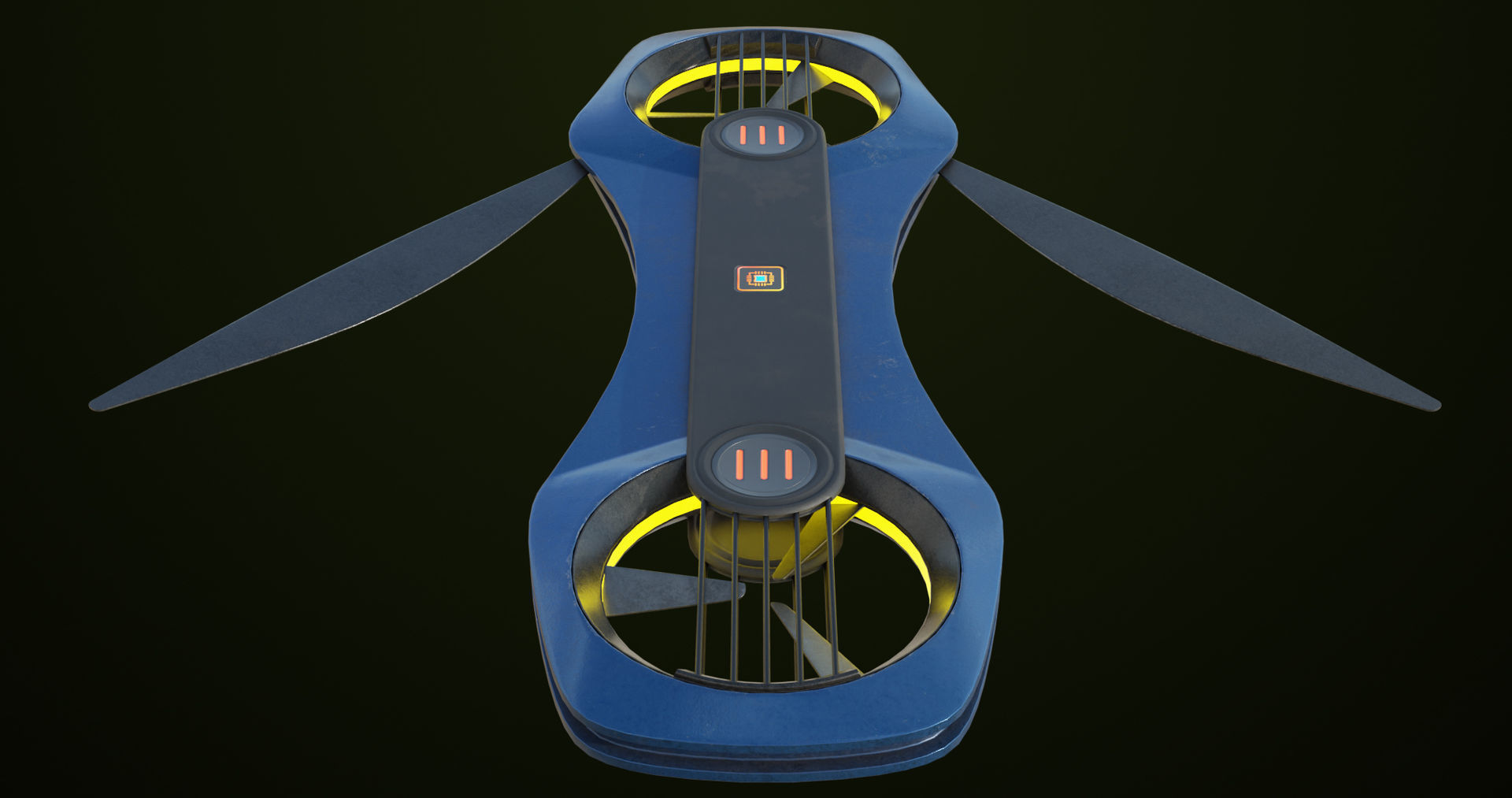 Sci Fi Hoverboard 2 All PBR Unity UE Textures Included Low-poly 3D model_16