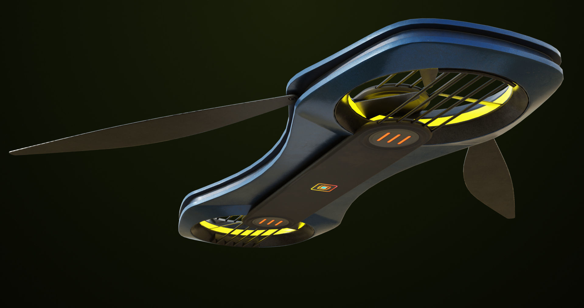 Sci Fi Hoverboard 2 All PBR Unity UE Textures Included Low-poly 3D model_15