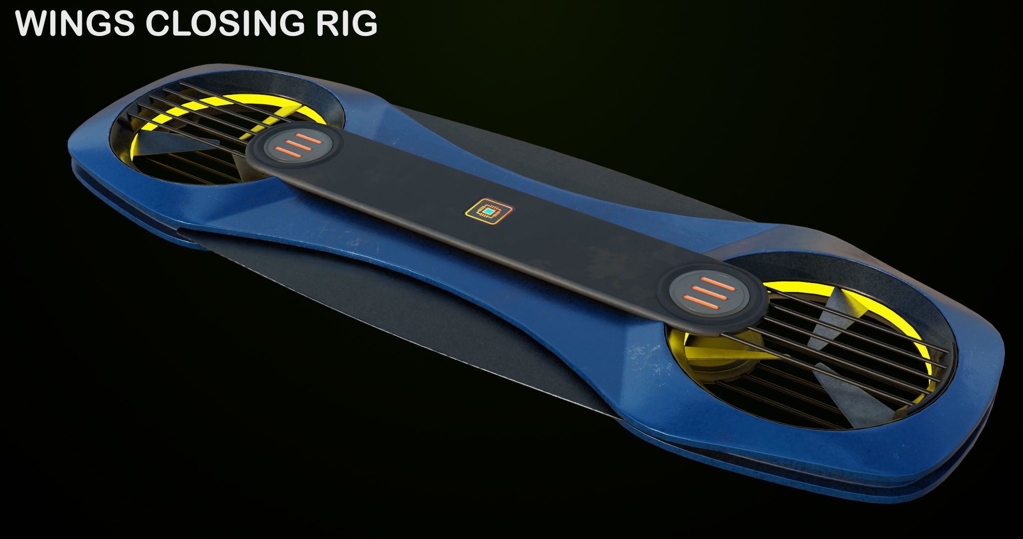 Sci Fi Hoverboard 2 All PBR Unity UE Textures Included Low-poly 3D model_8