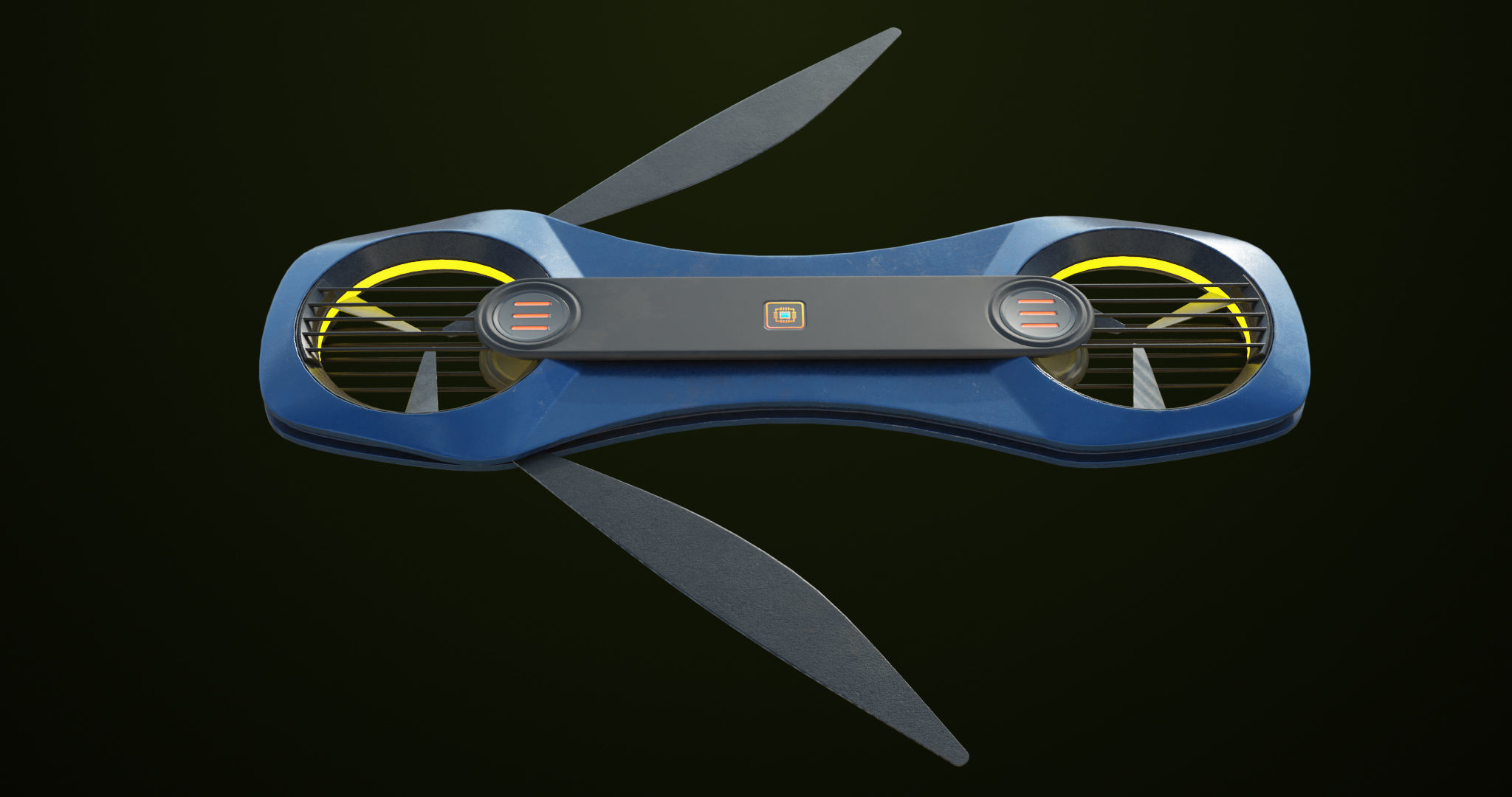Sci Fi Hoverboard 2 All PBR Unity UE Textures Included Low-poly 3D model_7