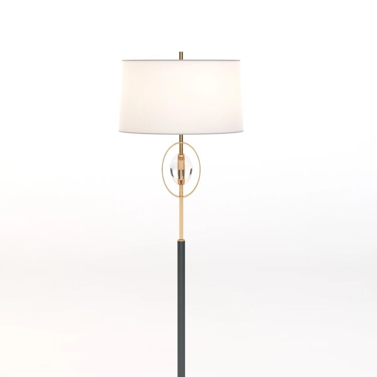 Tall Elegant Elliptical Crystal Floor Lamp 3D model_2