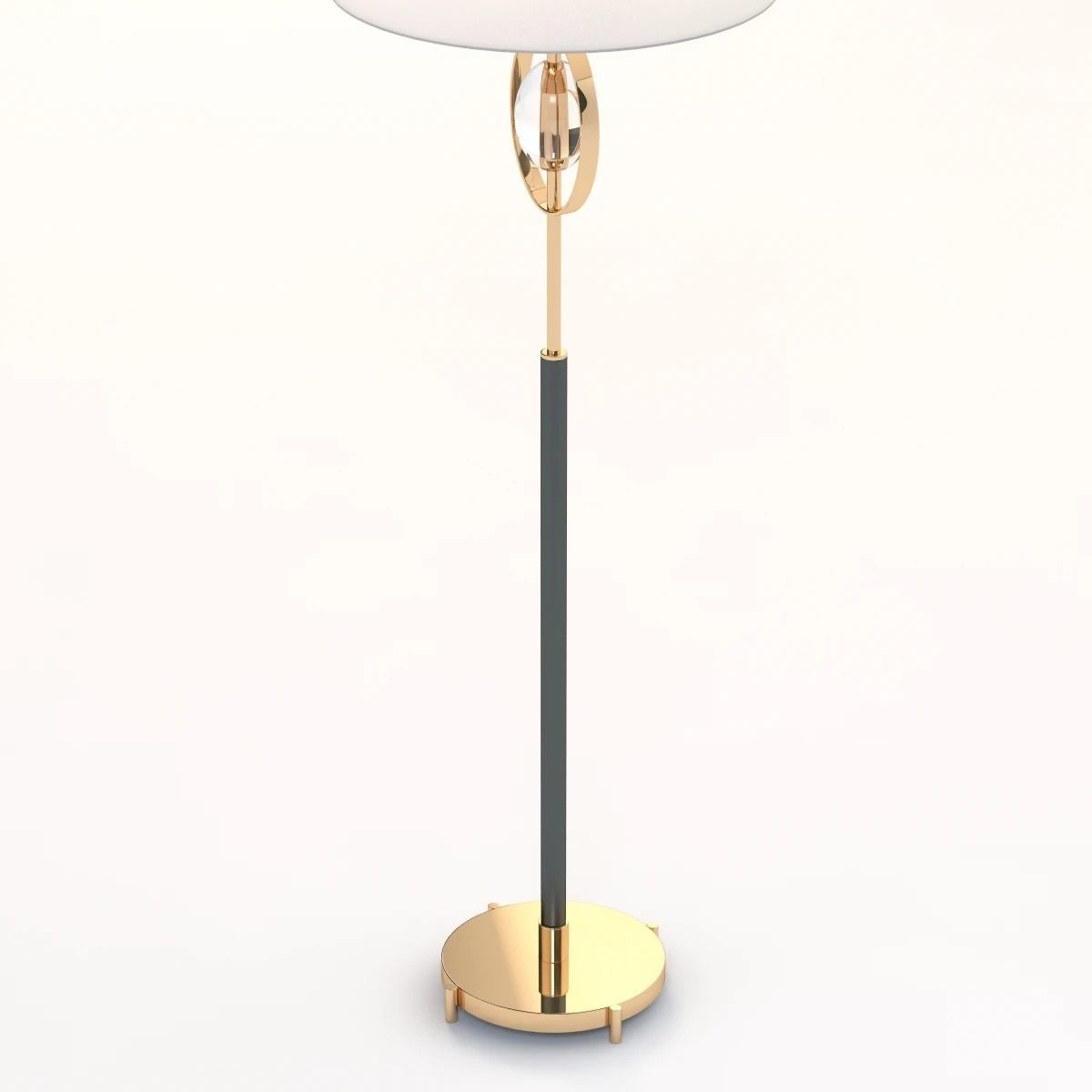 Tall Elegant Elliptical Crystal Floor Lamp 3D model_3
