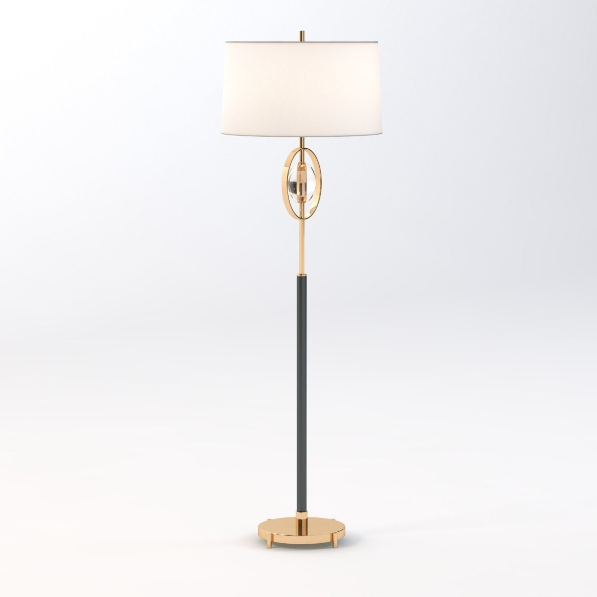 Tall Elegant Elliptical Crystal Floor Lamp 3D model_8