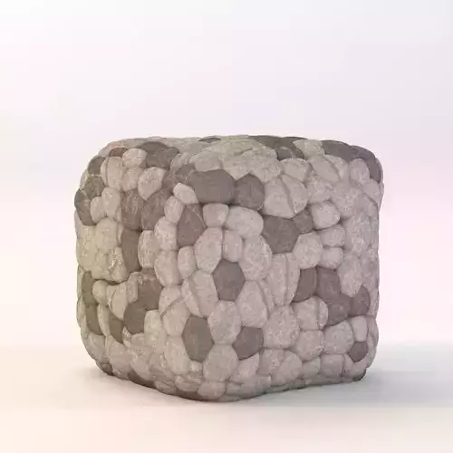 Surya Desert Sand Wool Cube Ottoman Pouf