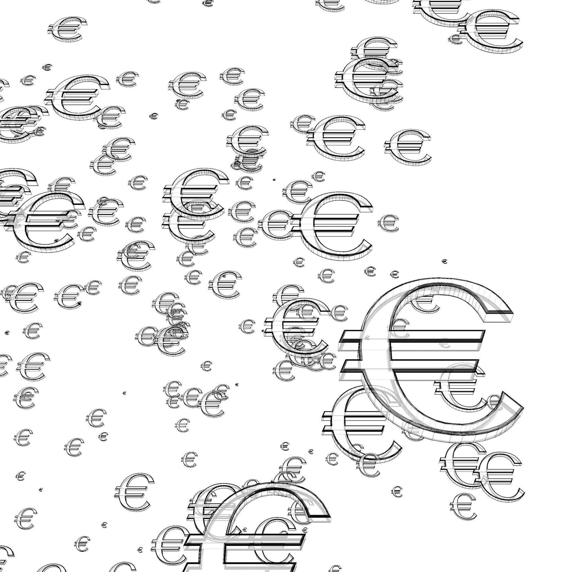 Euro currency sign 3D model_5