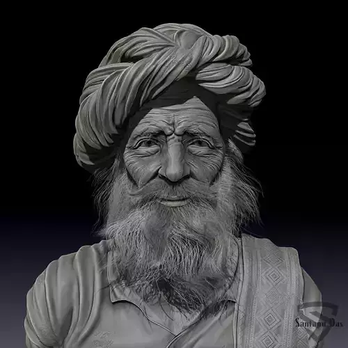 Old Man Sculpture For 3d Print 