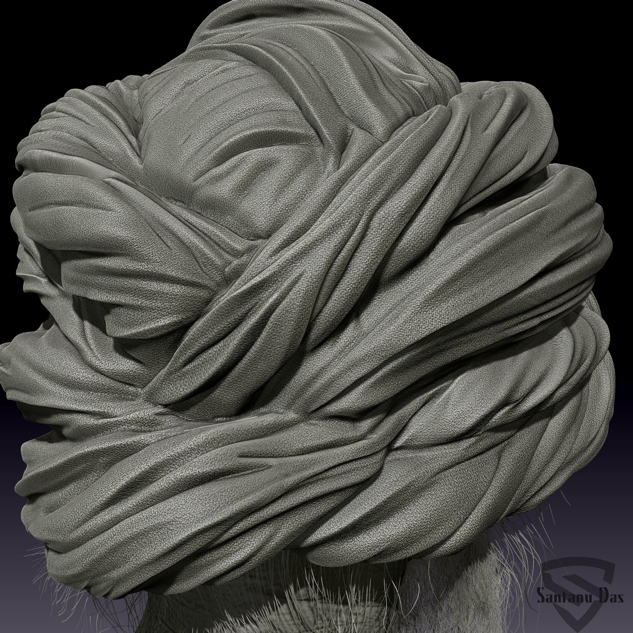 Old Man Sculpture For 3d Print  3D print model_7
