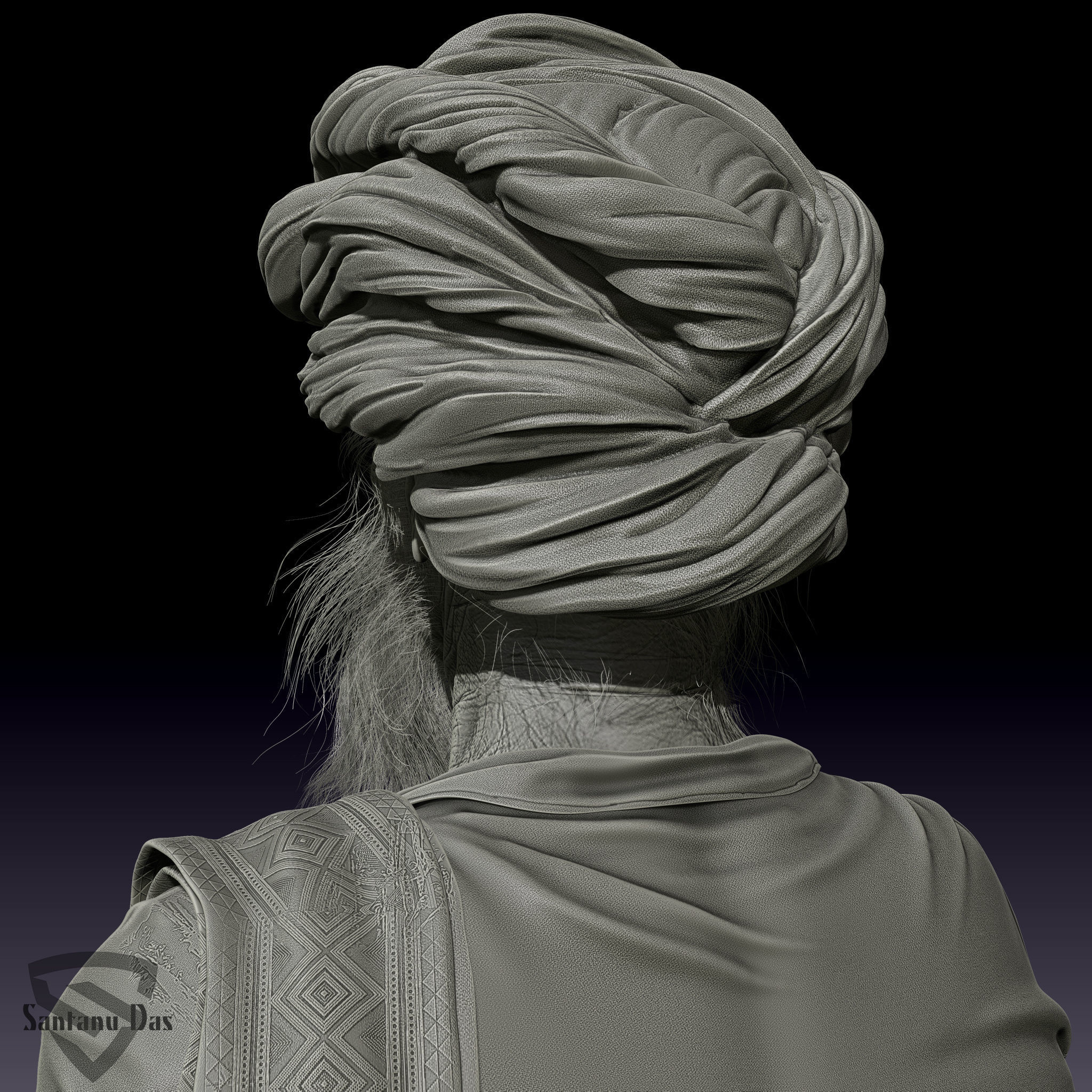 Old Man Sculpture For 3d Print  3D print model_5