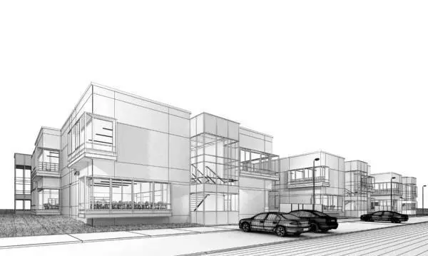 Modern Suburb Houses 3D model_0