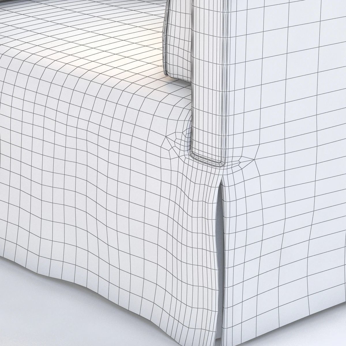 Slipcovered Lounge Chair 3D model_9