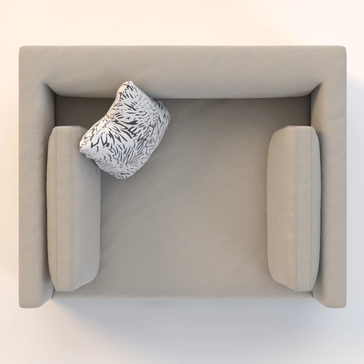 Slipcovered Lounge Chair 3D model_11