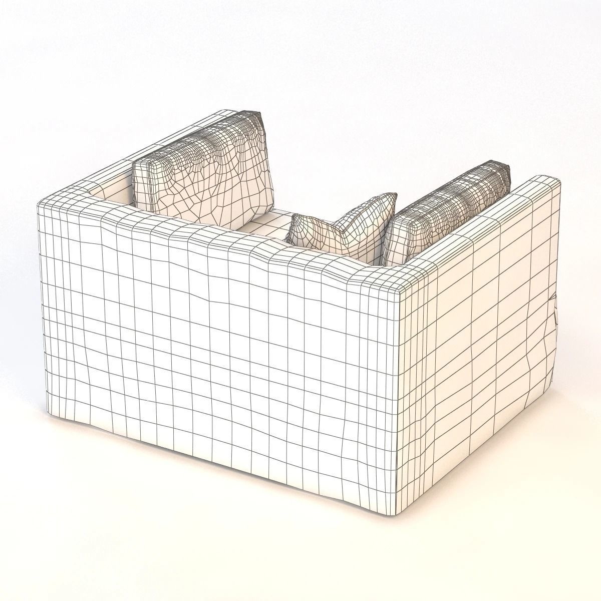 Slipcovered Lounge Chair 3D model_6