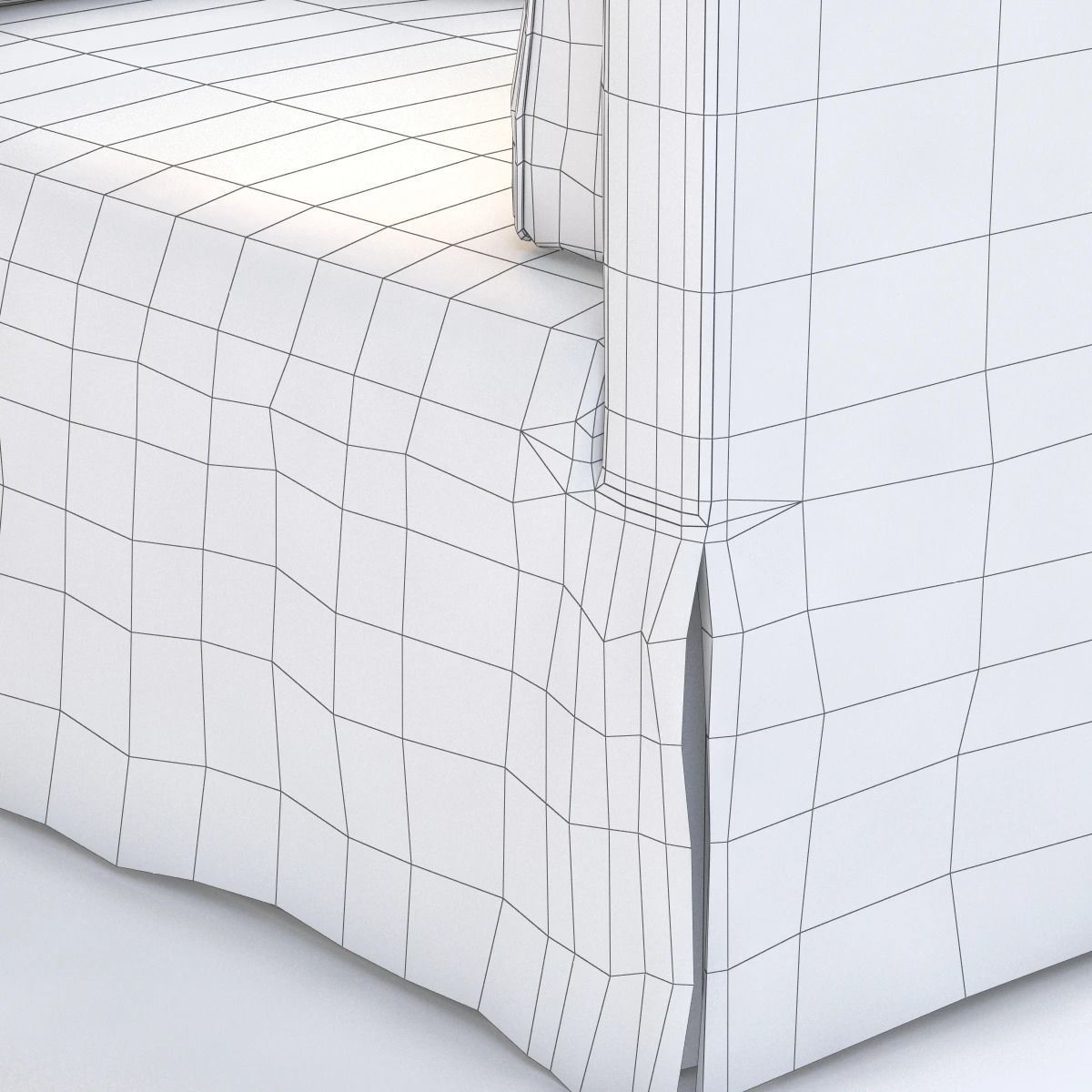 Slipcovered Lounge Chair 3D model_10