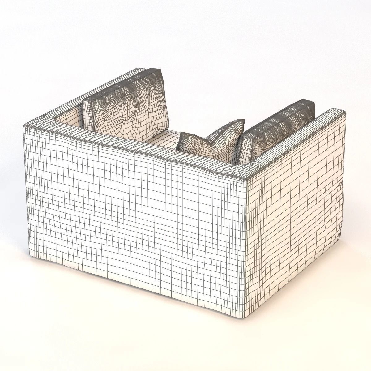 Slipcovered Lounge Chair 3D model_5