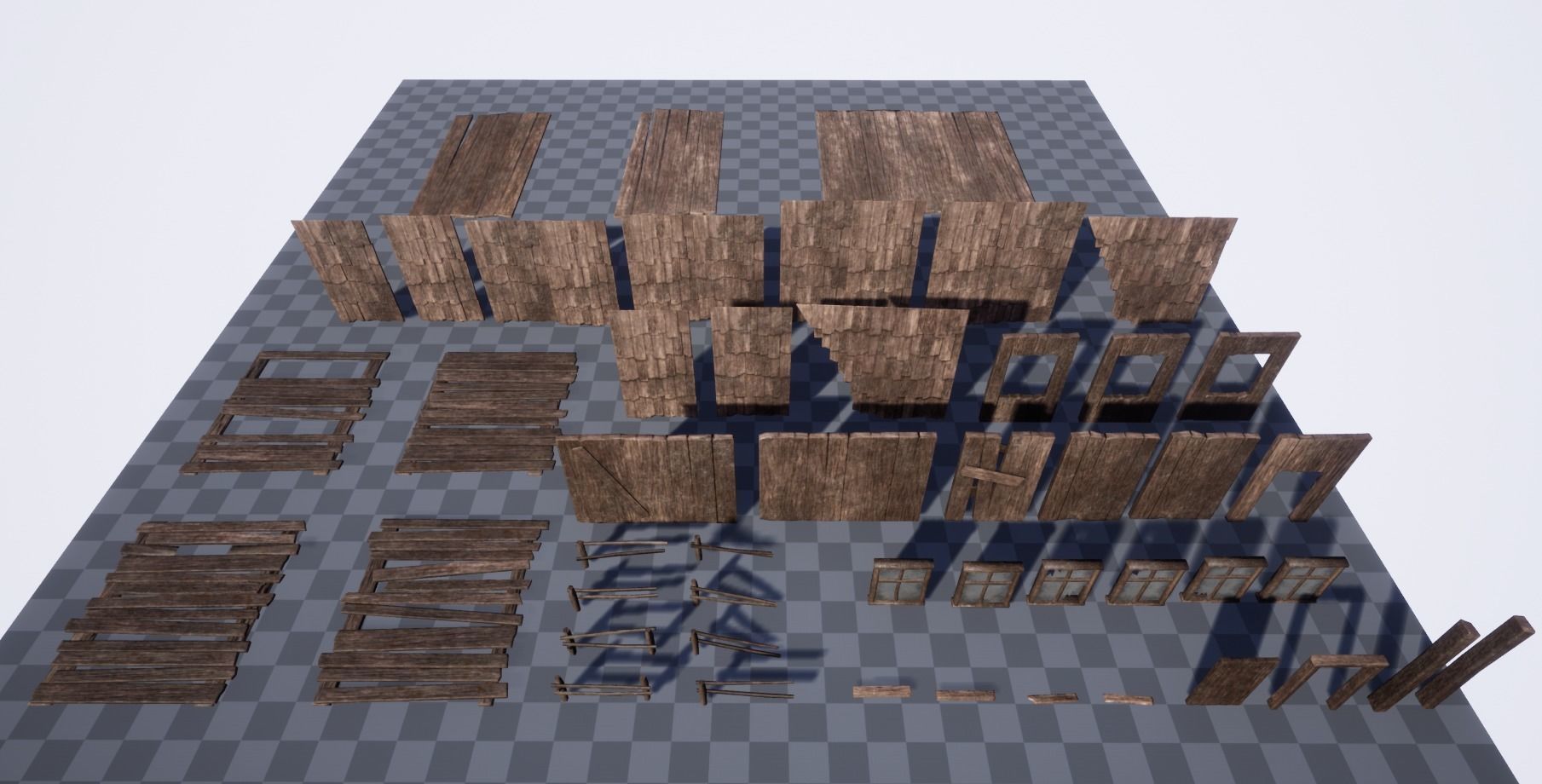 Wooden Building Kit Low-poly 3D model_4