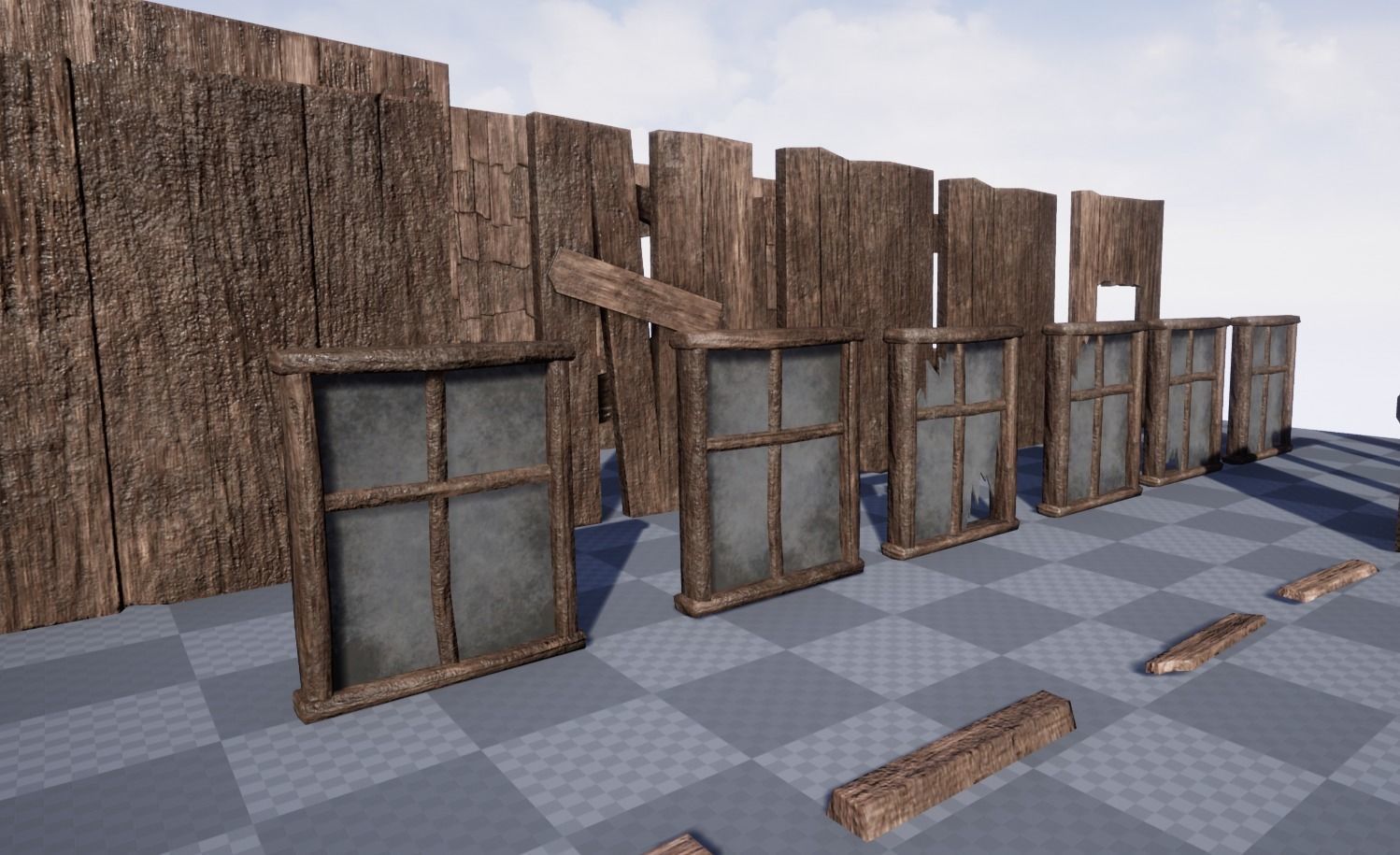 Wooden Building Kit Low-poly 3D model_5