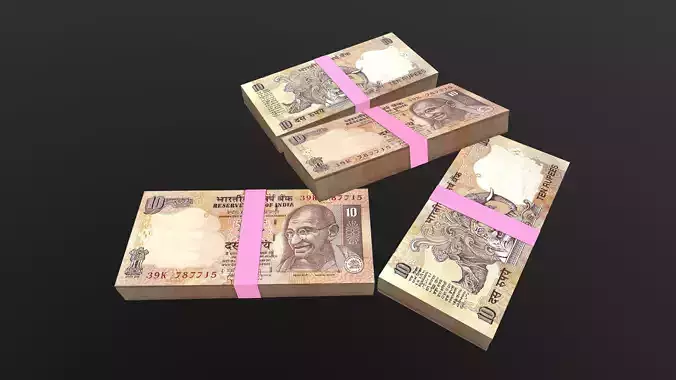 Indian 10 Note Currency Bundle AR VR PBR